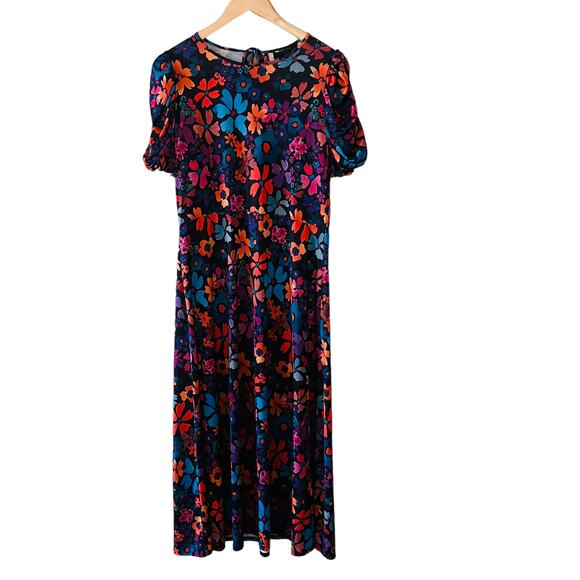 ASOS Multicolored Floral Tie Back Maxi Dress Size 10 - Picture 2 of 12